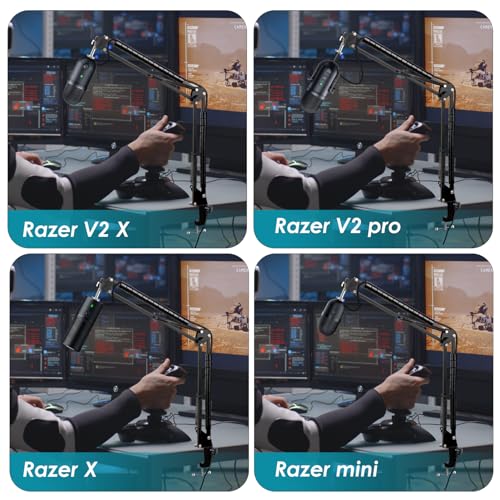 Mic Boom Arm for Razer Seiren V3 Mini Microphone - Adjustable Mic Arm Compatible with Razer Seiren V2 X, Seiren Mini and Seiren X, Mic Stand Great for Streaming, Gaming, Podcast by YOUSHARES - color: Razer V2X