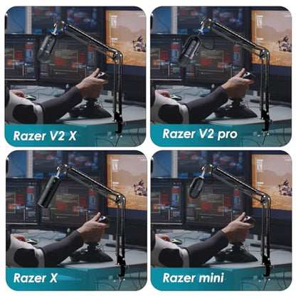 Mic Boom Arm for Razer Seiren V3 Mini Microphone - Adjustable Mic Arm Compatible with Razer Seiren V2 X, Seiren Mini and Seiren X, Mic Stand Great for Streaming, Gaming, Podcast by YOUSHARES - color: Razer V2X