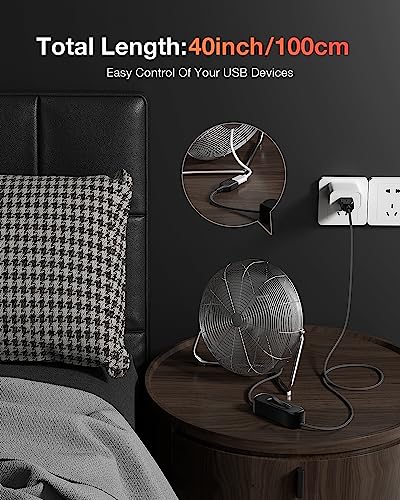 ANDTOBO USB Switch Extension Cable, (Upgraded Data + Power) USB Extension Cord with On/Off Power Switch Cable for LED Strips, iOS System, etc- 3.3 FT - size: 100 centimeters