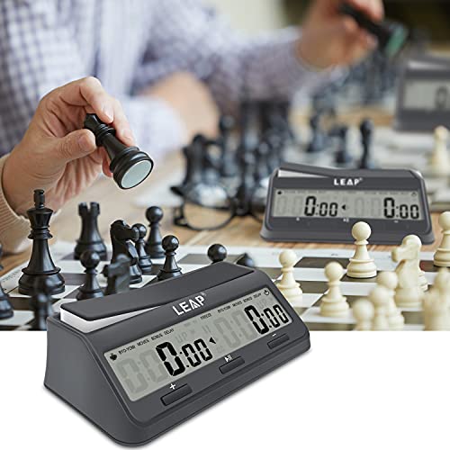 Chess Clock Digital Chess Timer Advanced for Board Game and Chess Timer with 9921 Updated Byo-yomi Bonus & Delay Count Down up Alarm Grey - color: 9921 Grey