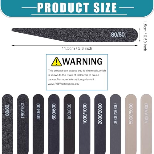 Honoson 20 Pcs Sanding Sticks for Plastic Models Polishing Sticks Assorted Metal and Wood Sanding Tools Accessory for Model Craft Amateur Beginner(Low Grits Rating,Stylish Style) - style: Stylish Style