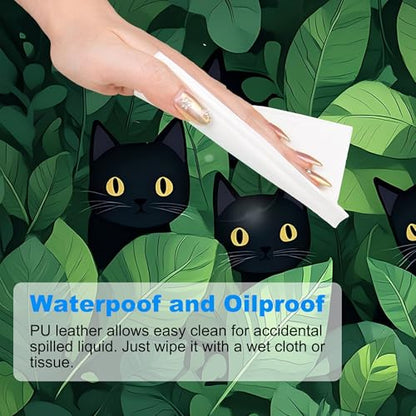 Desk Pad, Cute Anime Cats in Green Leaves XL Gaming Mouse Pad with Stitched Edges,Non-Slip Waterproof Rubber Base Large Desk Mat for Keyboard and Mouse 31.5"x11.8" - color: Colour13, size: X-Large