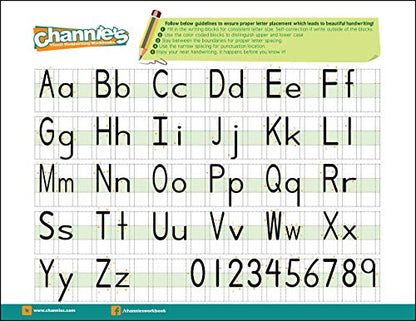Channie’s My First Letters, Pre K - Kindergarten Writing Workbook, Fun Way to Practice Letter Tracing for Kids Ages 3-5, Easy to Follow, Color-Coded, 40 Double-Printed Worksheets - style: My First Letters
