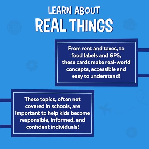 Skillmatics Flashcards for Kids – Learn About Real Things | 70 Cards, Money, Taxes & Practical Life Skills Schools Don't Teach, For Homeschool & Middle School, Gift for Tweens Ages 7–14