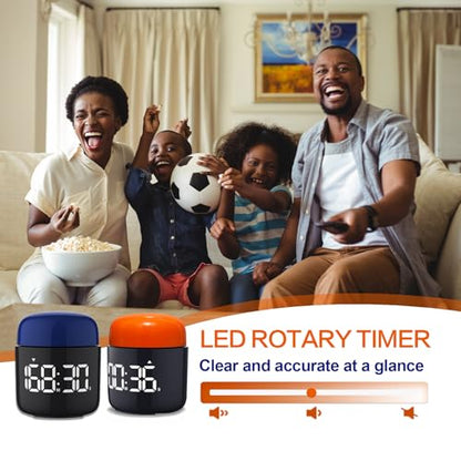 Large Display Digital Timer Stopwatch, Retro Manual Twist Table Count Down & Up Game Timer, Easy to use, Night Light Silent & Sound Timers for ADHD Study Work Kitchen Classroom Yoga Gym (Tangerine) - color: Tangerine
