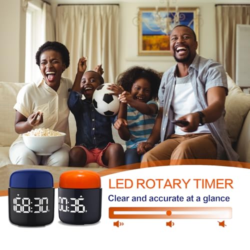 Large Display Digital Timer Stopwatch, Retro Manual Twist Table Count Down & Up Game Timer, Easy to use, Night Light Silent & Sound Timers for ADHD Study Work Kitchen Classroom Yoga Gym (Tangerine) - color: Tangerine