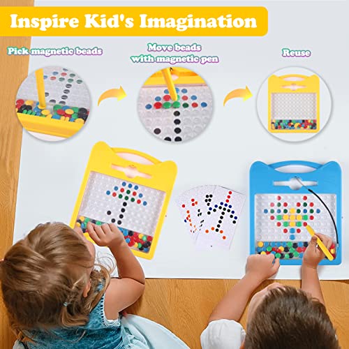 Magnetic Drawing Board for Kids, Toddler Magnet Doodle Board with 2 Pens, Magnetic Dot Art, Fine Motor Skills Toys, Airplane Travel Essentials Toys for Boys Girls (Yellow Cat) - color: Yellow Cat