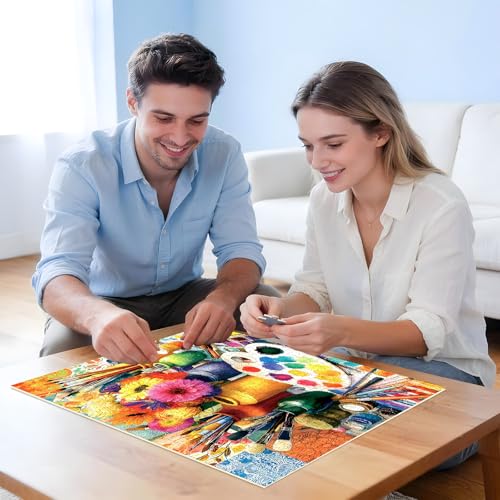 EIYRURU 500 Piece Jigsaw Puzzle for Adults –Artist Studio Jigsaw Puzzles 500 Pieces, Flowers Brushes Palette Puzzles for Adults 500 Pieces, Challenging Perfect for Game Nights, 20.5 X 15 in - color: Artist Studio