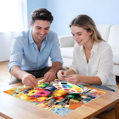 EIYRURU 500 Piece Jigsaw Puzzle for Adults –Artist Studio Jigsaw Puzzles 500 Pieces, Flowers Brushes Palette Puzzles for Adults 500 Pieces, Challenging Perfect for Game Nights, 20.5 X 15 in - color: Artist Studio