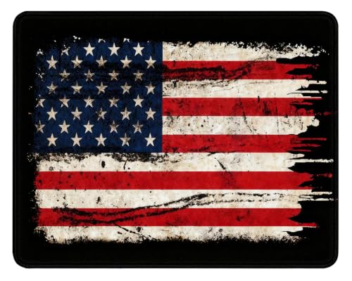 American Flag Gaming Mouse Pad, Stitched Edge Anti Slip Computer Mouse Pad | High Density Smooth Surface, Anti Slip Rubber Bottom Stable And Not Displaced, Exquisite Lock Edge Wear-Resistant And Durable - color: American Flag