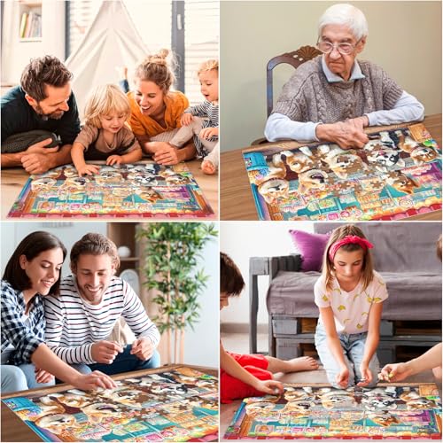 300 Piece Puzzles for Adults, Cute Dogs Jigsaw Puzzle for Adults Kids Seniors, Recycled Cardboard XLarge Piece Puzzle 300 Piece, Challenging Game Family Activity Great Gift for Friends 20.5 * 15 in - style: Dogs
