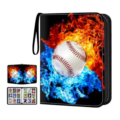 Baseball Card Binder with Sleeves,9-Pocket Trading Card Holder Card Collectors Album Hold Up to 900 Cards,Card Folder For Baseball Football Basketball Sport Trading Cards,TCG,MTG,PTG Games - color: Baseball-900
