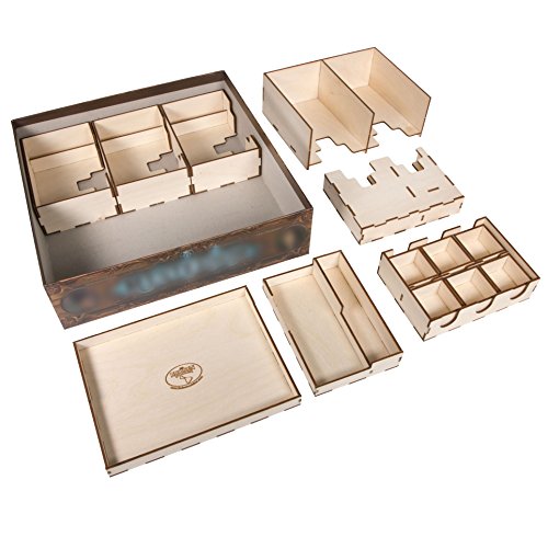 The Broken Token Mysterium Compatible Game Organizer - Wood Storage Box with Multiple Trays