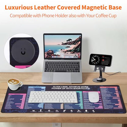 Wireless Charging Mouse Pad with Phone Holder Gaming Mousepad Desk Mat 15W Qi Fast Charging Pad Ultra-Smooth Surface Non-Slip Extended Premium Black Computer Keyboard Mat for MacBook PC Laptop - color: Holder -Charging