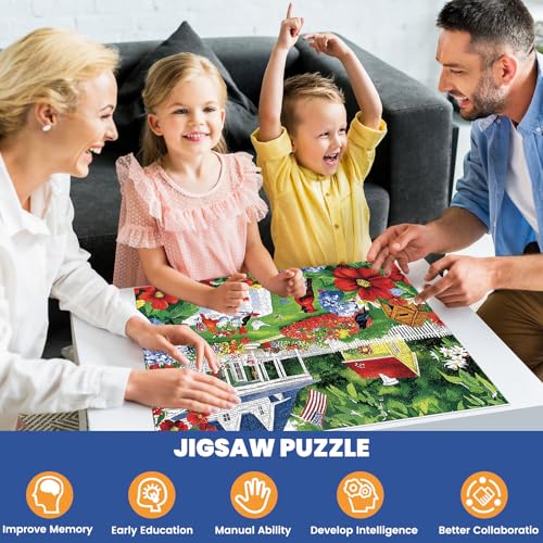 1000 Piece Puzzle for Adults, Beautiful Garden Scene Puzzles, Birds and Flowers Jigsaw Puzzles 1000 Pieces,Fun Landscape Puzzle for Adults Kids Seniors,Challenging Family Game Great Gift Idea,28*20 in - style: Garden Scene