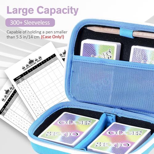ProCase Hard Playing Card Game Carrying Case, Holds 300+ Cards -Blue | Travel Storage Box, Compatible with UNO, Five Crowns, SKYJO, PlayMonster and More Card Games, Case Only - color: Blue