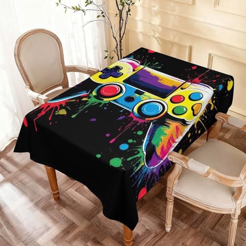 Fashion Wrinkle Resistant Table Cover Kitchen Dining Tabletop for Holiday Party Video Game Gaming - color: Color13, size: 59.8x71.7in