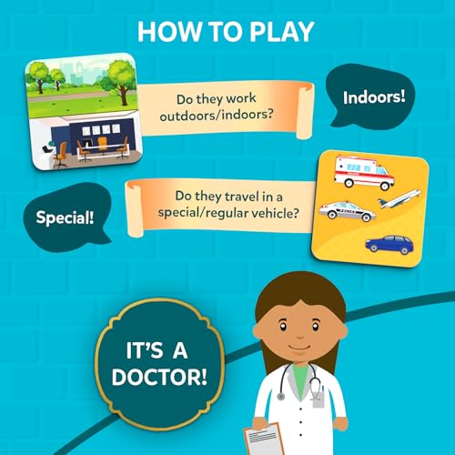 Skillmatics Guess in 10 Junior Community Helpers for Boys, Girls, and Families Who Love Card Games, Board Games & Educational Toys, Travel Friendly, Gifts for Ages 3, 4, 5, 6 - style: Junior Community Helpers