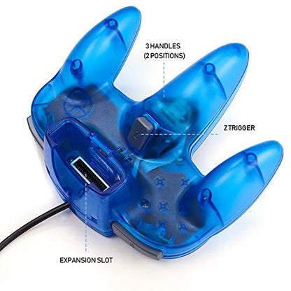 miadore 4 Pack Classic N64 Controller, Wired N64 Controllers with Upgraded Joystick for N64 Video Game System N64 Console - color: Clear Green/Orange/Red/Blue