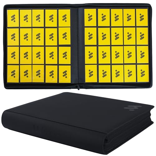 Card Binder 20 Pocket,Trading Card Binder Holds up to 2000 Cards with 50 Sleeves,Zipper Card Holder Album Compatible with TCG Card/Game Cards/Sports Card - color: Black, size: 20 Pocket 2000
