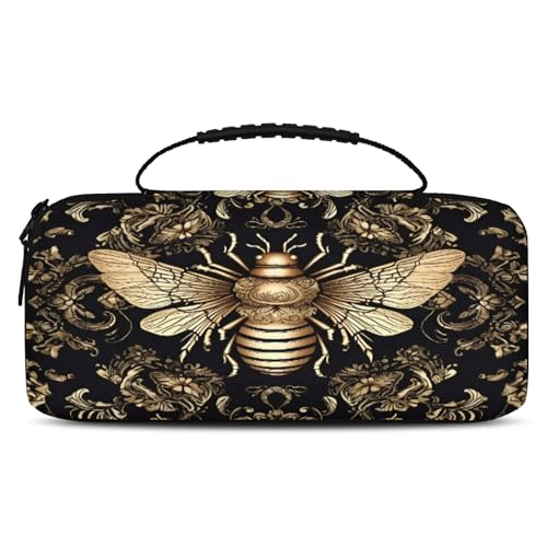 Adornori Vintage Bee Carry Case Compatible with Nintendo Switch 2, with 20 Games Cartridges, Retro Bee Portable Travel Carrying Case Pouch for Accessories & Games - color: Multicolor 13