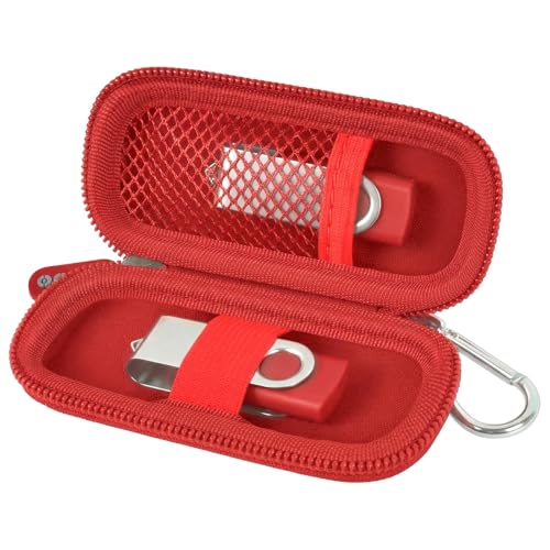 USB Flash Drive Case, SD Card Holder Compatible with Thumb Drive, Memory Cards, SDXC SDHC Storage Bag, Electronic Accessories Organizer for SanDisk for Samsung for Inland (All Red) - color: All Red