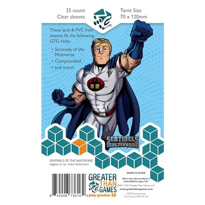Greater Than Games | Tarot Size Card Sleeves | 120x70 mm | Acid Free & PVC Free | Card Game Protective Accessory | Includes 25 Sleeves - style: Tarot (70x120)