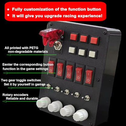 Obokidlyamor Simulator American Truck 19 Customizable Button Box For G27/G29/G920/G923 Steering Wheel;PC Central Control Box Controler For ATS/ETS2 FANATEC for MOZA R3/R5/R9/R12 Base (Style-3) - size: Style-3