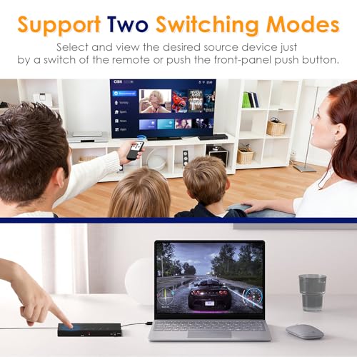 5 in 1 Out HDMI/AV Switch, 4K-HD MI+1AV to HDMI Converter Support HDR & HDCP 2.2 & Full 3D with IR Remote Control Compatible with Sega/Xbox/PS1/PS2/Nintendo Switch,Xbox,PS5/PS4,Roku,Apple TV - size: 1AV+4HDMI to HDMI Converter