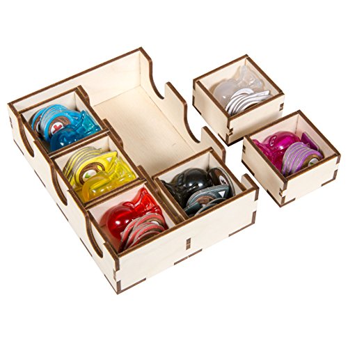 The Broken Token Mysterium Compatible Game Organizer - Wood Storage Box with Multiple Trays