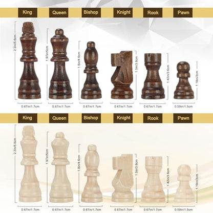 Magnetic Wooden Chess Set for Adults Kids 12'' Chess Board with Handmade Pieces, Folding Portable Travel Unique Chess Sets Game for Tournament Professional Beginner - size: 12 INCHES