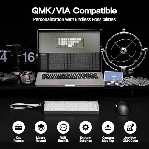 EPOMAKER Luma40 Low Profile Mechanical Keyboard with QMK/VIA & CNC Metal | Transparent PC Keycap, Hot-Swap, Kailh Linear Switch, 2.4Ghz/BT/USB, 40% Wireless Gaming Keyboard for Mac/Win