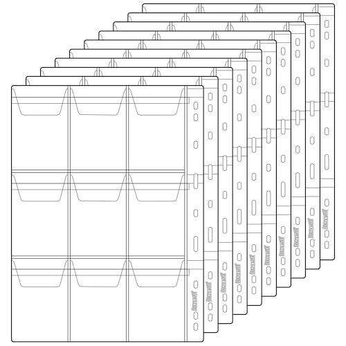 90 Pockets Coin Pocket Pages 65x93mm Collection Storage 10 Sheets | Uncle Paul 9 Pocket/Sheet 9-Hole Coin Collection Supplies Acid-Free PVC Sleeves For All Coins CS03109 - color: 9 Pocket(65mm X 93mm Each Pocket), size: 10 Sheets