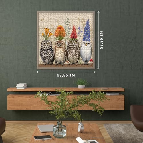 Owls Puzzles for Adults 1000 Piece, Flower Puzzle Vintage Animal Bird | Whimsical Bird Puzzle Plant Floral, Nature Wildflowers Animals Jigsaw Puzzle Challenge