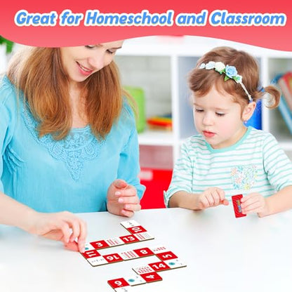 Kasfalci Subtraction Dominoes Set,Math Manipulatives Games for Kids,Counting Toys,Learning Games,Preschool Learning Activities,Homeschool Supplies,Kindergarten Classroom Must Haves,1st 2nd 3rd Grade - style: Subtraction