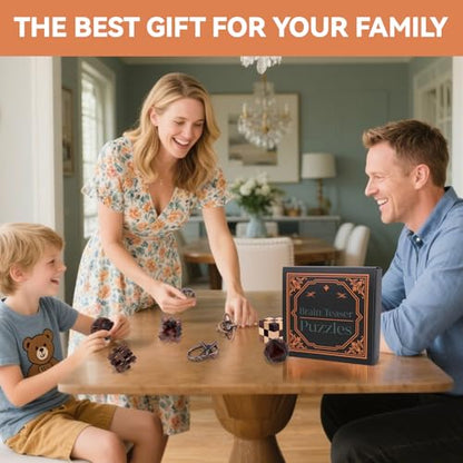 8 Pcs Brain Teaser Puzzles for Adults Teens - Wooden Puzzles 3D Puzzle Game Toys for Adults Teens - Unlock Interlocking Puzzle Adult IQ Education Smart Toys - style: Style D