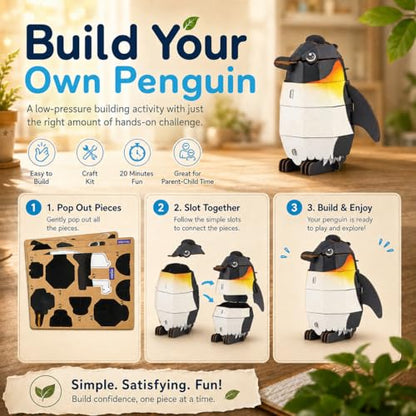 MierEdu Build 'N' Sound 3D Puzzle for Kids, Animal Puzzle with Sound Module, Educational STEM Craft Kit, FSC Paper Model Building Toy Gift for Ages 6+