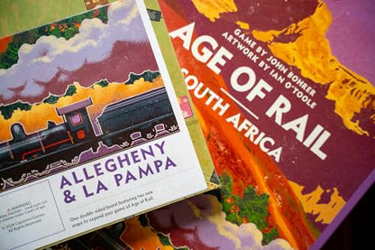 Capstone Games Age of Rail: La Pampa and Allegheny Expansion Railway Strategy Board Game for Ages 14+ | 3 to 6 Player Economic Route Building Train Network Game | Strategic Rail Gameplay | 60 Min Play - color: La Pampa & Allegheny Expansion