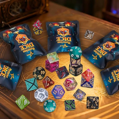 CiaraQ Polyhedral Dice Set - DND Role Playing Dice | Acrylic RPG Dice for Dungeons and Dragons MTG Table Games, Random Color, 7pcs - color: Random Color