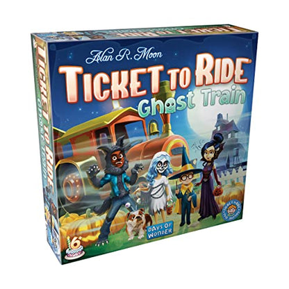 Ticket to Ride Ghost Train Board Game Themed Strategy Fun Family Adventure for Adults and Kids Ages 6+ 2-4 Players Average Playtime 15-30 Minutes Made by Days of Wonder, Multicolor (DOW720035) - style: Ghost Train