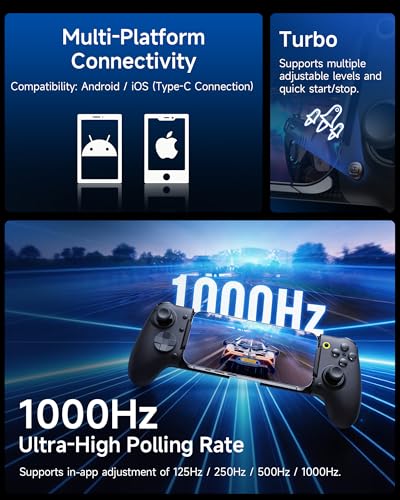 EasySMX M20 Phone Gaming Controller for Android, iPhone & iPad | iPhone 15/16/17, iPad Mini 6/7, Dual ABXY Switch, Hall Joysticks, Dual Triggers, Plug and Play. for Minecraft, COD, PUBG - color: Black