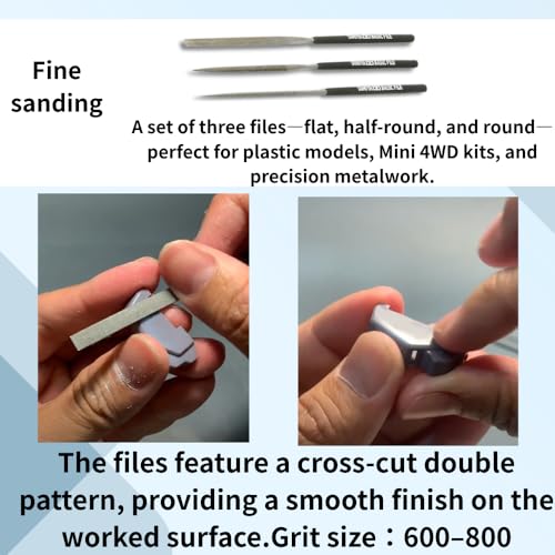 Tamiya Tool Set 74104 & 74111 + FS #2000 Sanding Stick | File Set, Craft Saw & Fine Sandpaper Kit | Precision Hobby Tools for Plastic Models & Miniatures