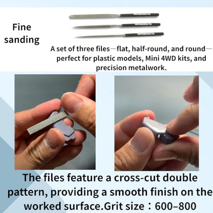 Tamiya Tool Set 74104 & 74111 + FS #2000 Sanding Stick | File Set, Craft Saw & Fine Sandpaper Kit | Precision Hobby Tools for Plastic Models & Miniatures