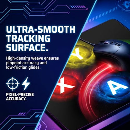 Gamepad Button Big Mouse Pad Large, Gaming Controller‌ Mouse Pad Desk Pad, Long Computer Keyboard Mouse Mat Mousepad with Non-Slip Base and Stitched Edge for Gaming and Office (XYAB, 12.6" x 10.6") - color: XYAB, size: 12.6L x 10.6W inches