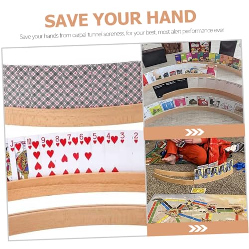 Happyyami Wooden Card Rack Holder for Playing Cards for Gaming and Toy Base for Organized Play for Boys and Girls and Adults