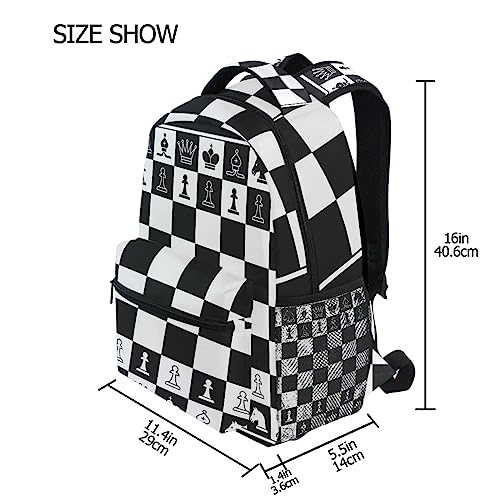 Black White Chess Board Backpack Plaid Bookbag Daypack Travel Hiking Camping School Laptop Bag - color: Multi Pattern 5