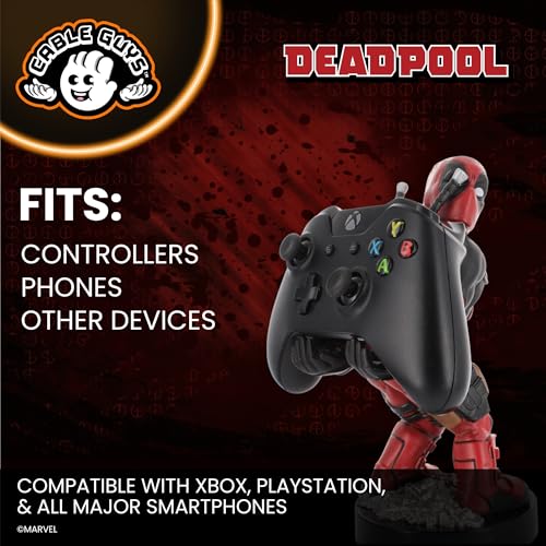 Cable Guys - Marvel Deadpool 3 Rear Repaint Gaming Accessories Holder & Phone Holder for Most Controller (Xbox, Play Station, Nintendo Switch) & Phones (iPhone, Samsung) - style: Deadpool Rear Repaint