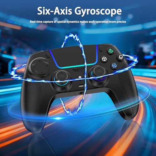 VidPPluing Wireless Controller Compatible with PS5/Android/IOS/MAC/Steam Deck, Gamepad with LED Lighting/Hall Effect Trigger/Turbo/Macro/Dual Vibration/3.5mm Headset Jack/1500 mAh Battery | Gamepad with LED Light/Hall Effect Joysticks/Turbo/Macro/Dual Vib