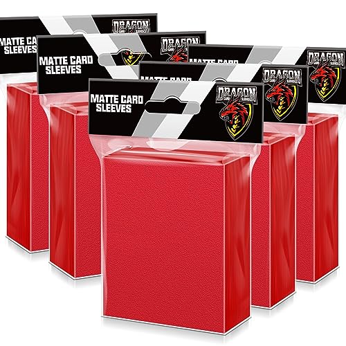 500ct MTG Card Sleeves, Matte Deck Protectors for TCG (Red) | Matte Card Sleeves for MTG, TCG, deck building, smooth shuffling and standard trading card protection. - color: Red, size: 500PCS