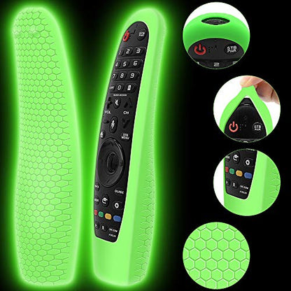 Remote Silicone Case Compatible with LG AN-MR19BA Smart TV Magic Remote Control, Shockproof Protective Cover for LG Smart TV Remote AN-MR18BA/AN-MR650/AN-MR600 (Glow Green) - color: Glow Green